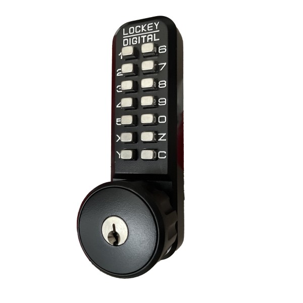 Lockey 2210DCKO Series Double Combination Double Combination Mechanical Deadbolt Lock With Keyed Different Override (Jet Black, Double Combination) - 2210KO-JB-DC