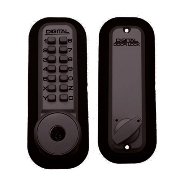 Lockey 2210KO Keyless Surface Mount Single Combination Deadbolt Lock with Keyed different Key Override - Oil Rubbed Bronze