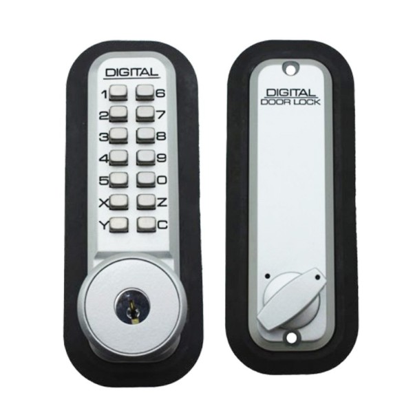 Lockey 2210KO Keyless Surface Mount Single Combination Deadbolt Lock with Keyed different Key Override - White