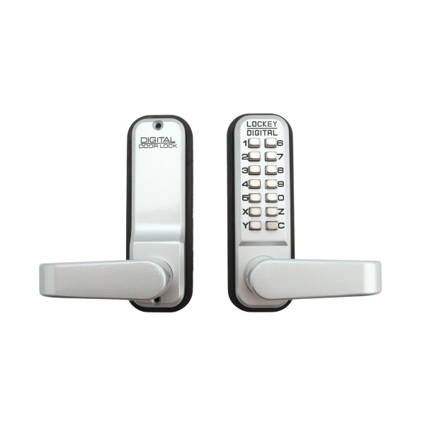 Lockey 2985 Series Mechanical Keyless Narrow Stile Lever-Handle Lock With Passage Function (Marine Grade, Single Combination) - 2985-MG-SC