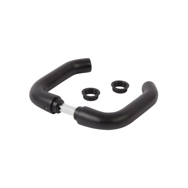 Black anodized aluminium handle pair for insert locks