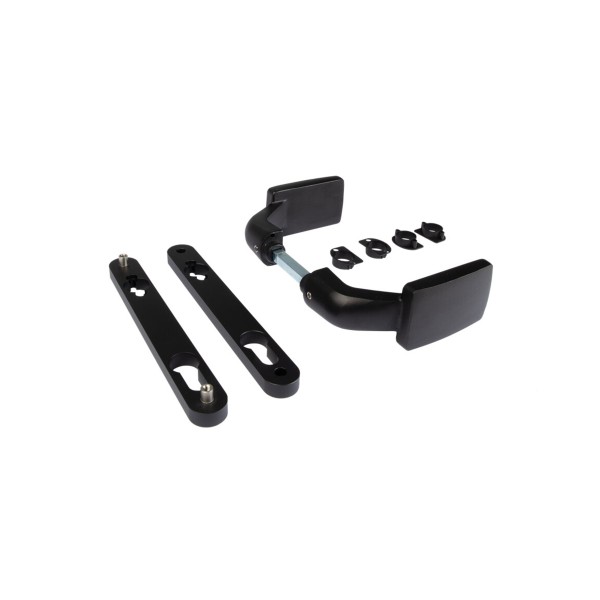 Aluminum anodized handle pair with free exit and blocking option - Black