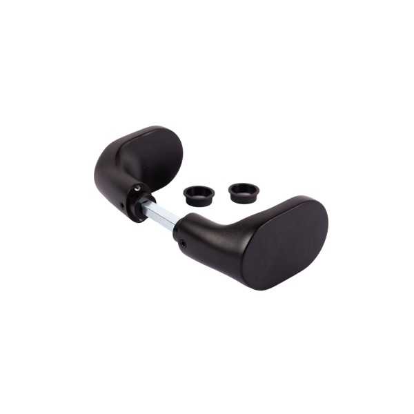 Handle set with rounded corners in anodized aluminum with fixed and/or rotating action - RAL 9005