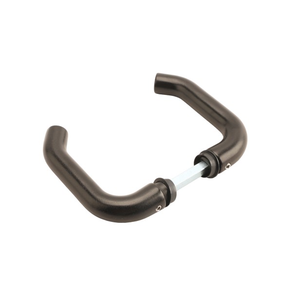 Black anodized aluminium handle pair for insert locks