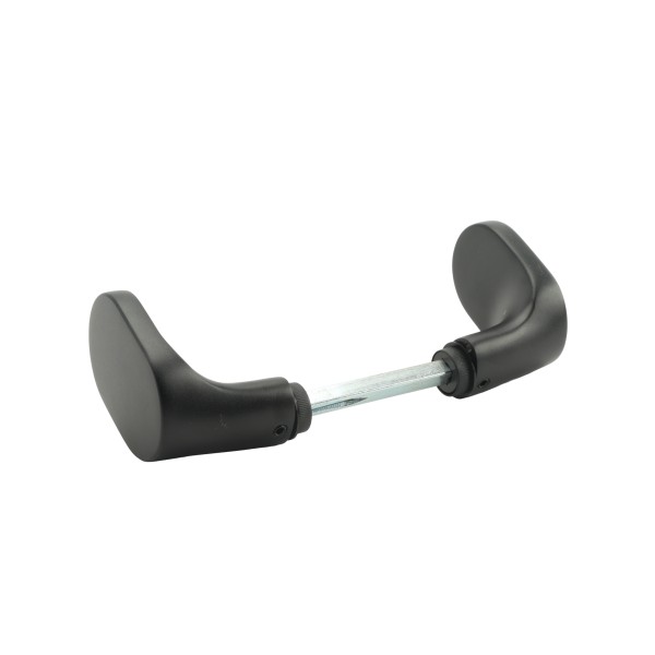 Handle set with rounded corners in anodized aluminum with fixed and/or rotating action - RAL 9005