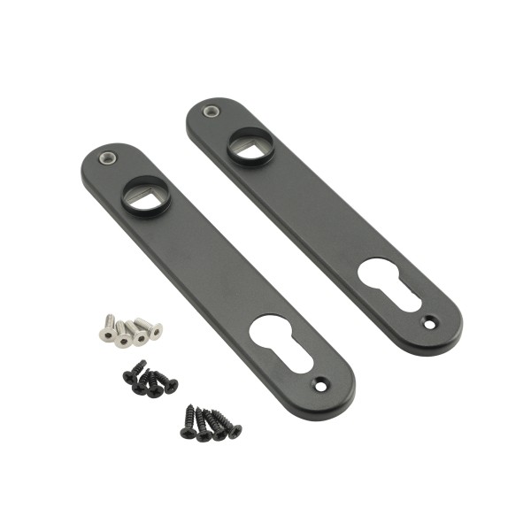 Aluminum cover shields for insert locks - Black (2 pieces)