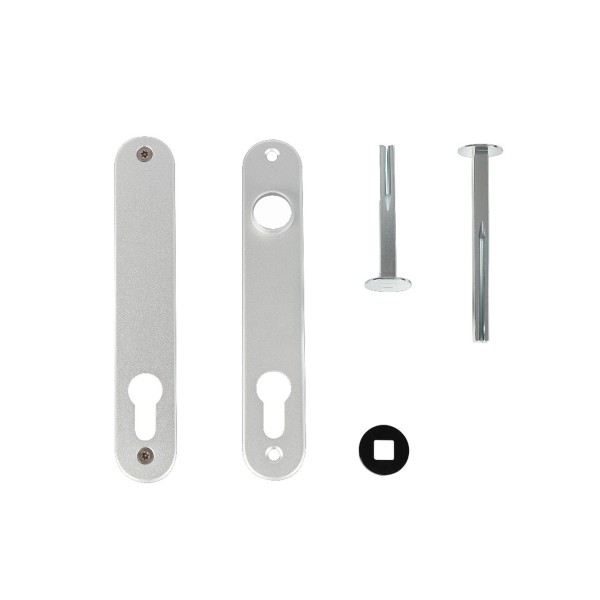 Set of cover plates for insert locks (2 pieces) in Silver