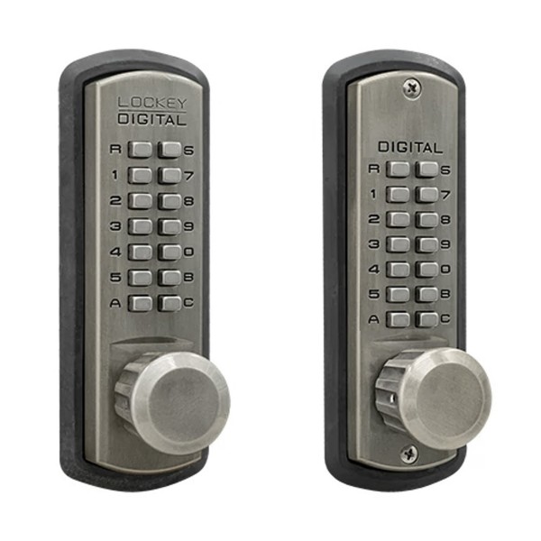 Lockey 3830DC Series Mechanical Keyless Knob-Style Lock With Passage Function (Satin Chrome Marine Grade, Double Combination) - 3830-SCMG-DC