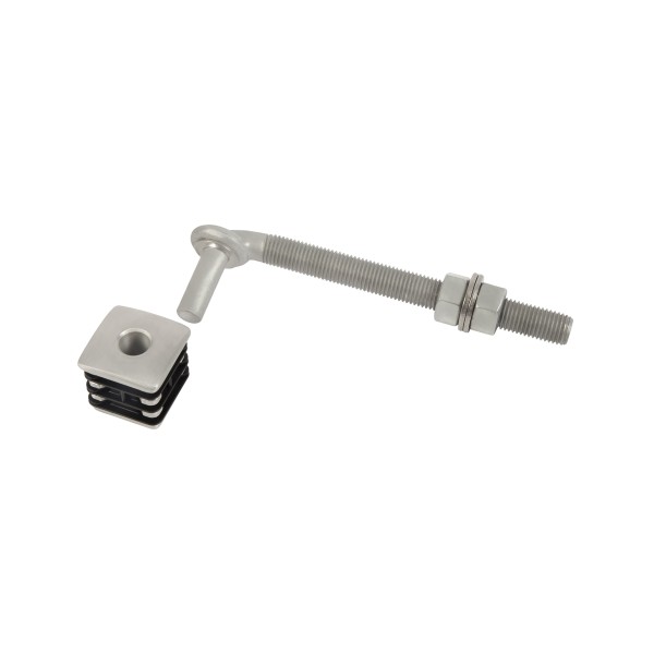 J-Bolt Stainless steel with aluminum plugs with Hangerbolt 180 mm for Profile 50 x 50 mm (2 pieces)
