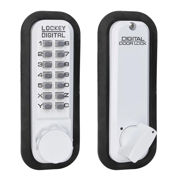 Lockey 2210 Series Keyless Deadbolt Mechanical Lock (White, Single Combination) - 2210-WH-SC