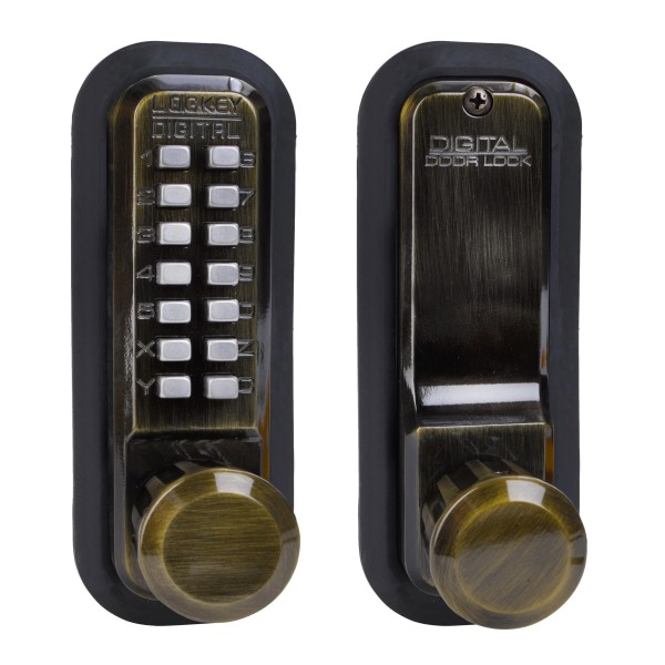 Lockey 2830 Series Mechanical Keyless Knob-Style Lock With Passage Function (Antique Brass, Single Combination) - 2830-AB-SC