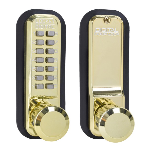Lockey 2830 Series Mechanical Keyless Knob-Style Lock With Passage Function (Bright Brass, Single Combination) - 2830-BB-SC
