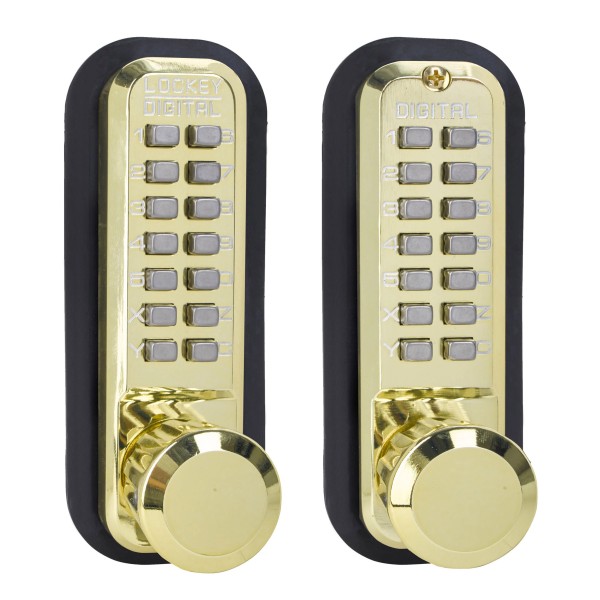 Lockey 2830DC Series Mechanical Keyless Knob-Style Double Combination Lock With Passage Function (Bright Brass, Double Combination) - 2830-BB-DC