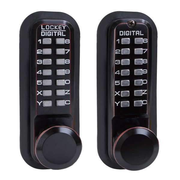 Lockey 2830DC Series Mechanical Keyless Knob-Style Double Combination Lock With Passage Function (Oil Rubbed Bronze, Double Combination) - 2830-OIL-DC