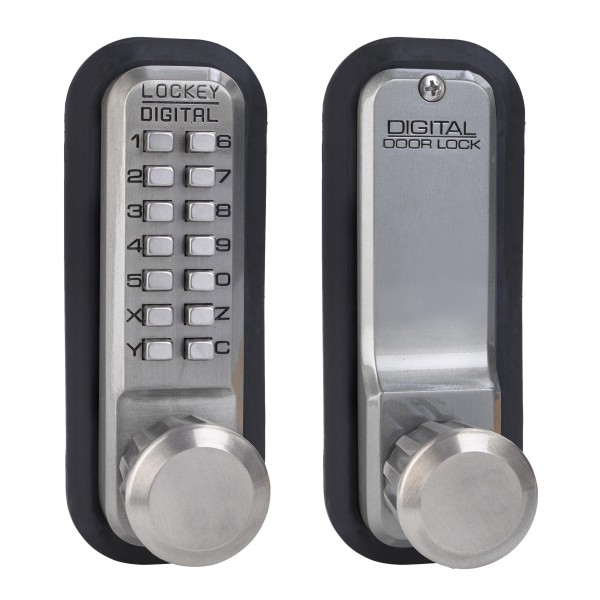Lockey 2830 Series Mechanical Keyless Knob-Style Lock With Passage Function (Satin Nickel, Single Combination) - 2830-SN-SC
