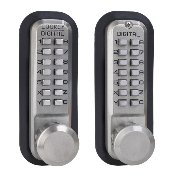 Lockey 2830DC Series Mechanical Keyless Knob-Style Double Combination Lock With Passage Function (Satin Nickel, Double Combination) - 2830-SN-DC