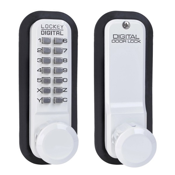Lockey 2830 Series Mechanical Keyless Knob-Style Lock With Passage Function (White, Single Combination) - 2830-WH-SC