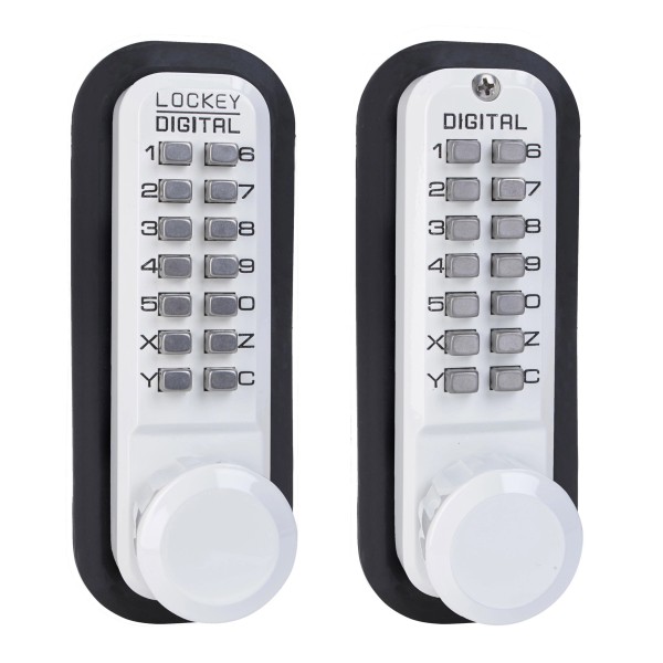 Lockey 2830DC Series Mechanical Keyless Knob-Style Double Combination Lock With Passage Function (White, Double Combination) - 2830-WH-DC