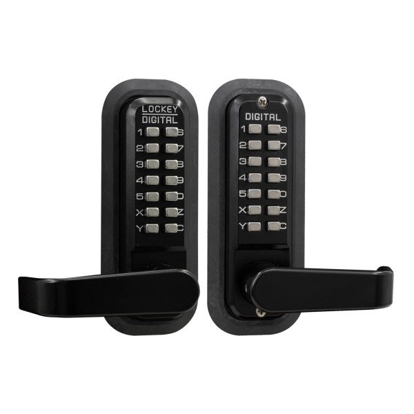 Lockey 2835 Series Mechanical Keyless Lever-Style Double Combination Lock With Passage Function (Jet Black Marine Grade, Double Combination) - 2835-JBMG-DC