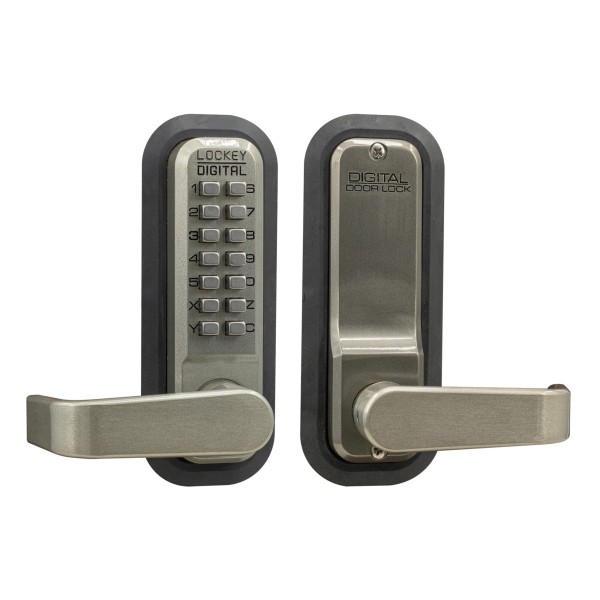 Lockey 2835 Series Mechanical Keyless Lever-Style Lock With Passage Function (Satin Chrome, Single Combination) - 2835-SC-SC