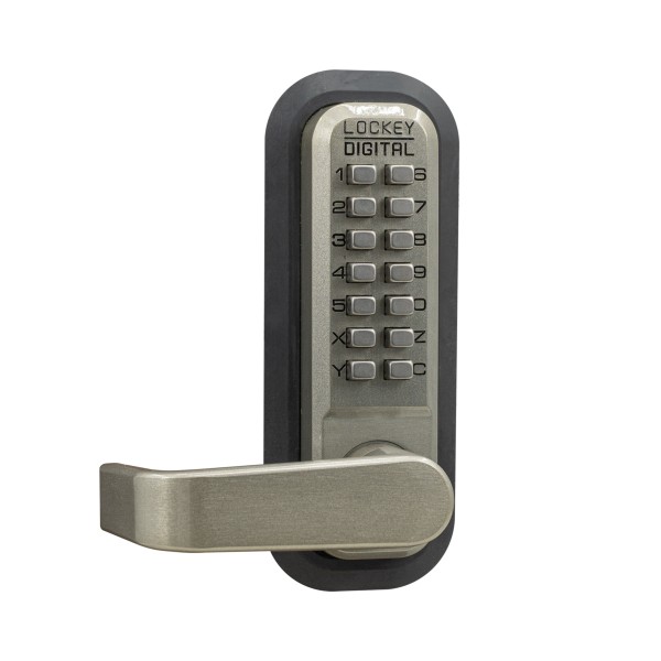 Lockey 285P Series Mechanical Keyless Lever Lock With Passage Function (Compatible With PB1100, PB2500, V40 Series Panic Bars) (Satin Chrome) - 285P-SC
