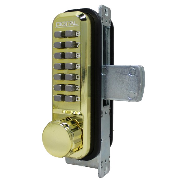 Lockey 2900DC Series Mechanical Keyless Narrow Stile Double Combination Deadbolt Lock (Bright Brass, Double Combination) - 2900-BB-DC
