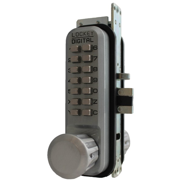 Lockey 2930 Series Mechanical Keyless Narrow Stile Knob Lock With Passage Function  (Satin Chrome, Single Combination) - 2930-SC-SC
