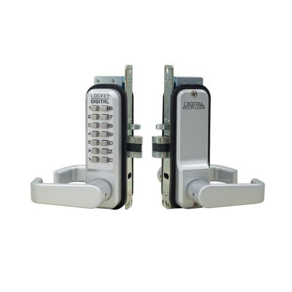 Lockey 2985 Series Mechanical Keyless Narrow Stile Lever-Handle Lock With Passage Function (Marine Grade, Single Combination) - 2985-MG-SC