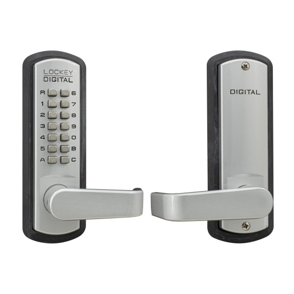 Lockey 3835 Series Mechanical Keyless Single Combination Lever Lock With Passage Function (Satin Chrome Marine Grade, Single Combination) - 3835-SCMG-SC