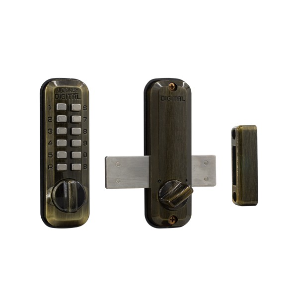 Lockey M220 Series Mechanical Surface Mount Keyless Deadbolt Lock (Antique Brass) - M220-AB