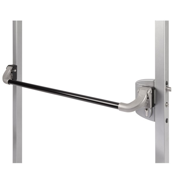 Aluminum push bar for surface mounted locks - Length 55-1/8"