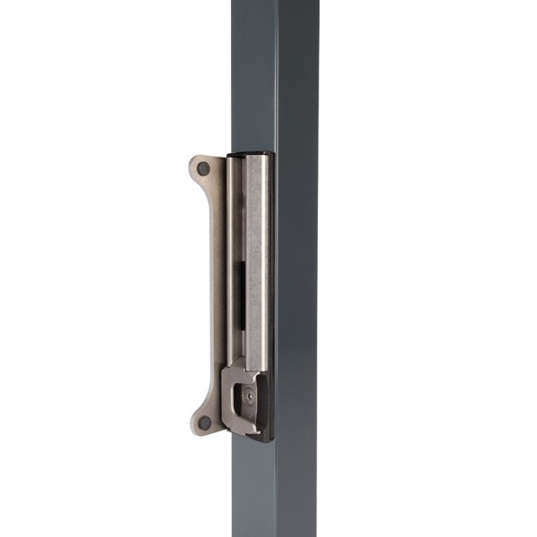 Surface mounted stainless steel keep strike for Fortylock, Fiftylock and Sixtylock - For profiles 1-1/2" to 2-1/2" - Uncolored