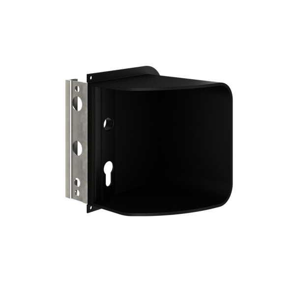 Security shroud for surface mounted locks with free exit configuration, without untreated aluminum shield plate