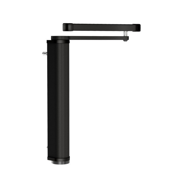 Motorized gate closer with sliding arm for pedestrian swing gates - Black