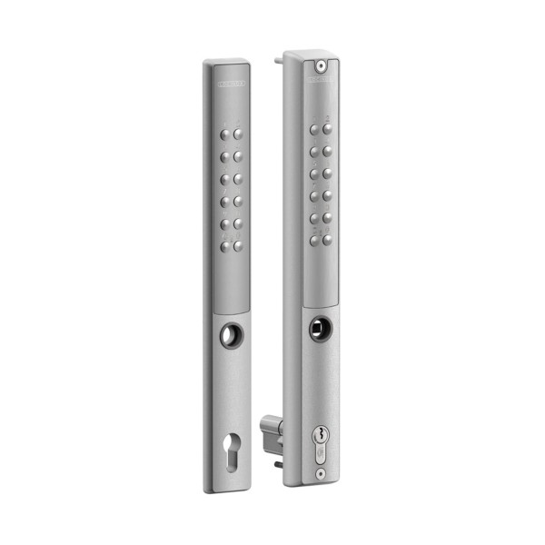 VERA - Battery powered code lock for insert locks for profiles of 2" or more - GSZ - Keyed alike type Z - double sided - Silver
