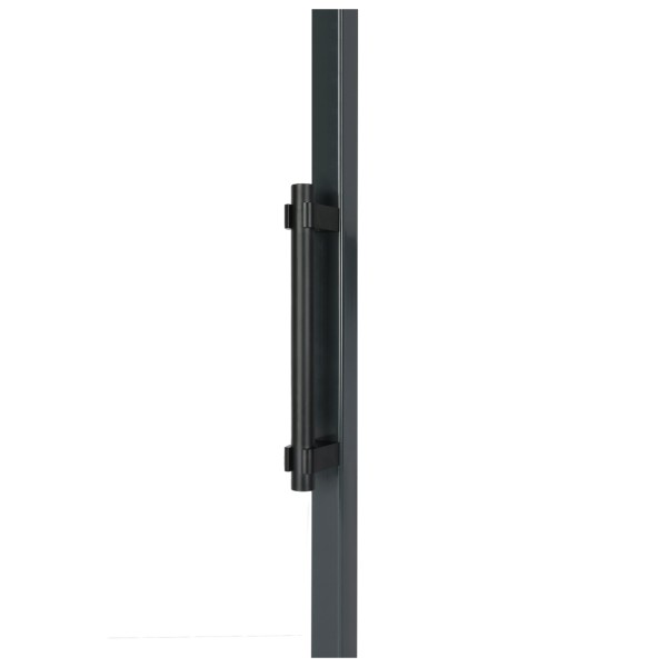 Locinox 14-3/8" Double Sided Fixed Anodized Aluminum Handle with 0&deg; Mounting Bracket (RAL9005 Black) - BAR-A-300-00-365-2-9005