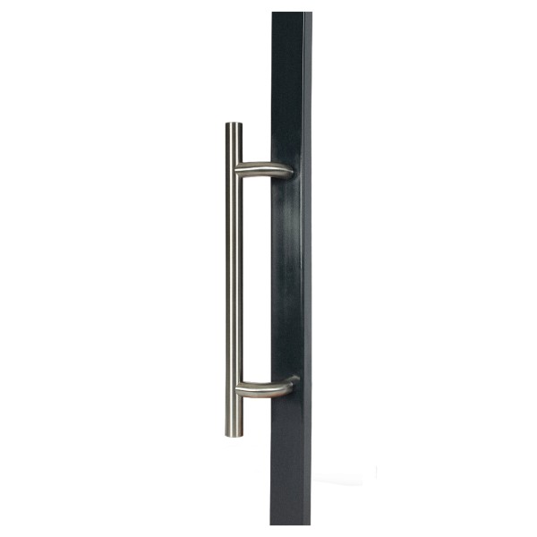 Locinox 17-3/4" Double Sided Fixed Stainless Steel Handle with 90&deg; Mounting Bracket - BAR-I-300-90-450-2