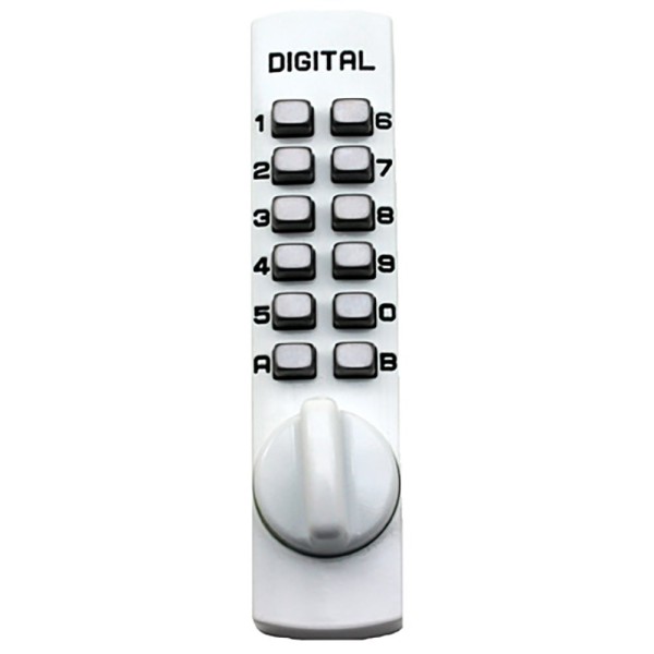 Lockey C170 Series Mechanical Keyless Lock Surface Mount, Cabinet Cam Style (White) - C170-WH
