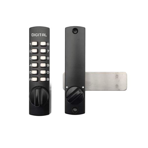 Lockey C120 Series Mechanical Keyless Surface Mount Deadbolt Lock (Jet Black) - C120-JB