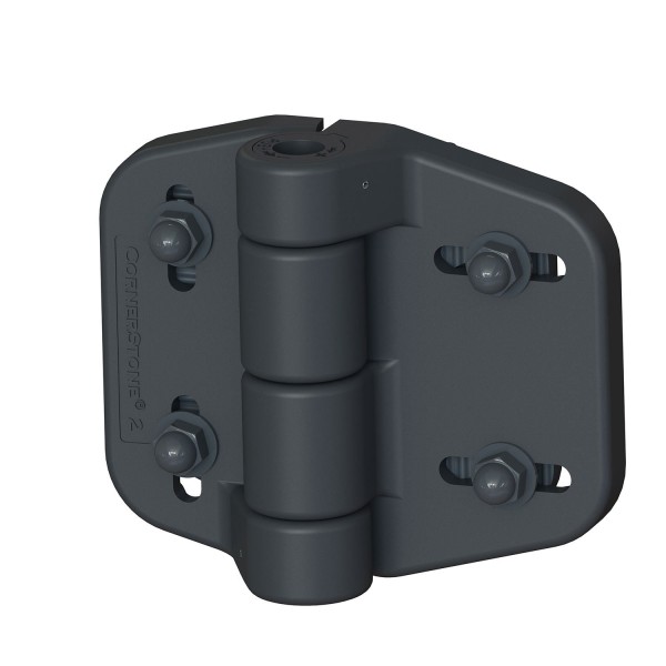Nationwide Cornerstone 2 Self-Closing Fully Adjustable Nylon Hinge For Gates with 4D Self-Drilling Stainless Steel Screws (Black)