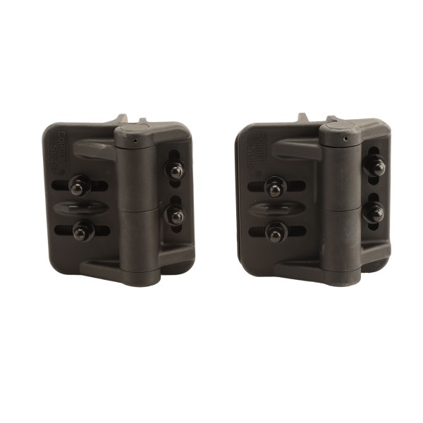 Nationwide Cornerstone Self-Closing Vertically Adjustable Gate Hinge For Round Posts and Frames with Self-Drilling Screws (Black)