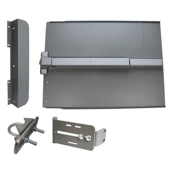 Lockey ED41SL Edge Panic Shield Value Kit (Silver) - Shield, Panic Bar, Strike Bracket, Latch Protector, Jamb Stop
