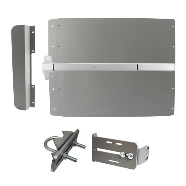Lockey ED41SF Edge Panic Shield Value Kit (Silver) - Shield, Fire Rated Panic Bar, Strike Bracket, Latch Protector, Jamb Stop