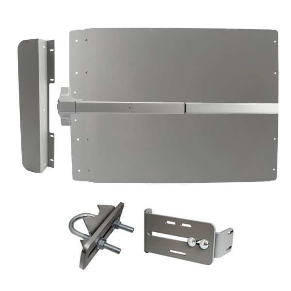 Lockey ED41SLM Edge Panic Shield Value Kit (Silver) - Shield, SS Panic Bar, Strike Bracket, Latch Protector, Jamb Stop