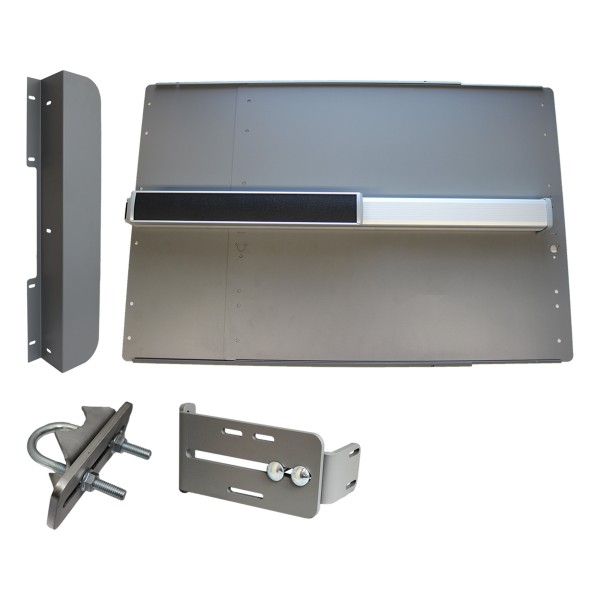 Lockey ED44BL Edge Panic Shield Value Kit (Black) - Shield, Panic Bar, Strike Bracket, Latch Protector, Jamb Stop