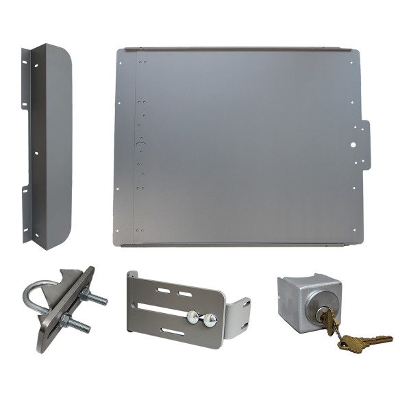 Lockey ED50B Edge Panic Shield Safety Kit (Black) - Shield, Strike Bracket, Key Box, Key Cylinder, Latch Protector, Jamb Stop