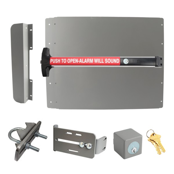 Lockey Edge Panic Shield Safety Kit w/ Panic Bar - Choose Color & Detex V-40xEBxW Panic Bar Type