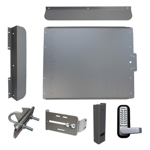Lockey ED60B Edge Panic Shield Security Kit (Black) - Shield, Strike Bracket, Gate Box, Panic Trim, Latch Protector, Jamb Stop, Max Guard