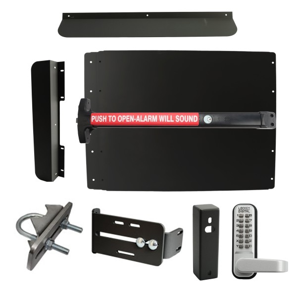 Lockey ED63BLW7 Edge Panic Shield Security Kit (Black) With Strike Bracket, Gate Box