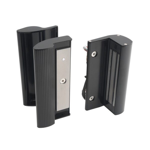 Locinox Surface-Mounted Electromagnetic Lock with Pull/Push Handles (1-9/16" to 3-1/8" Square Profiles, RAL 9005 Jet Black) - MAG3000-9005